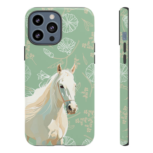 Pastel Green Horse Design Phone Case
