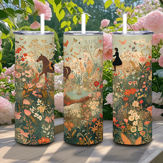 Wildflower Walk Straight Stainless Steel Tumbler