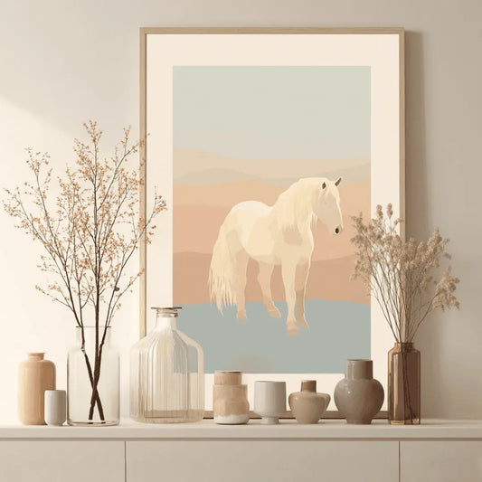 Cream Dusk - Wooden Framed Poster