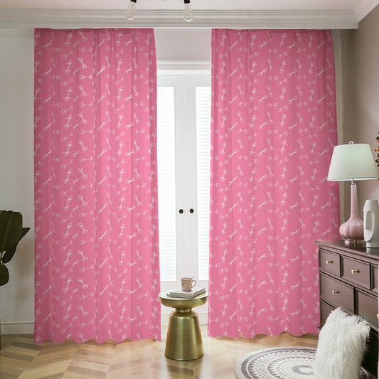 Horse Bit Design Blackout Curtains (Pink)