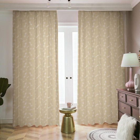 Horse Bit Design Blackout Curtains (Beige)