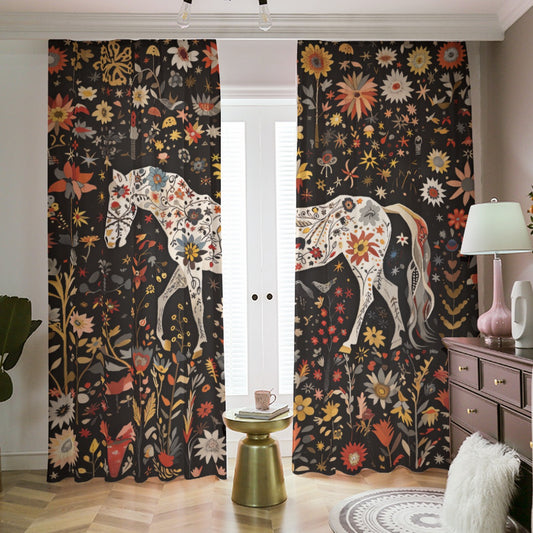 Botanic Horse Blackout Curtain