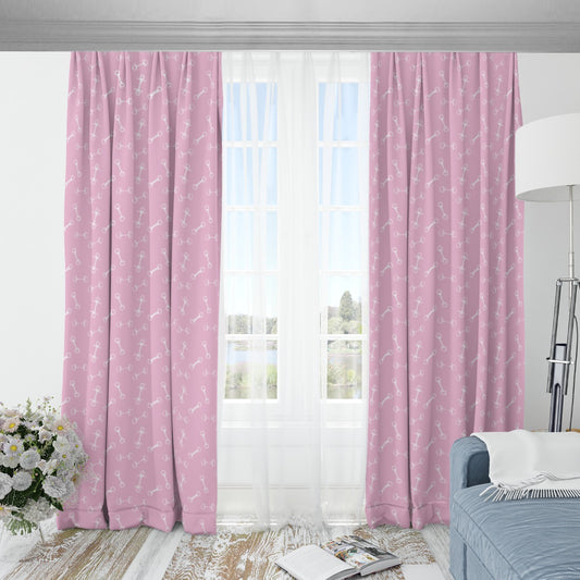 Horse Bit Design Blackout Curtains (Pink)