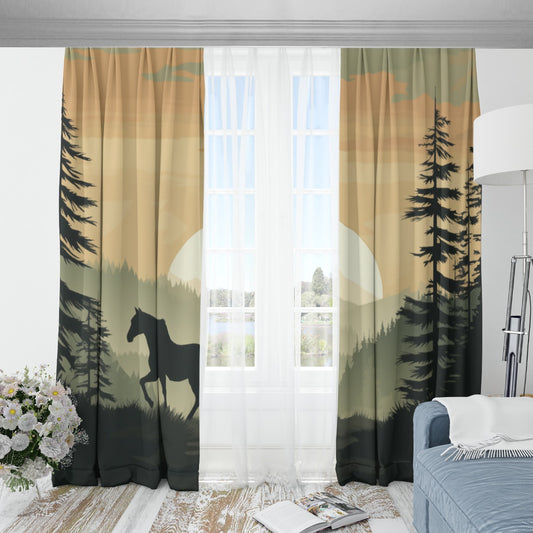 Dusk Path - Light-shielding Window Curtain (Hook Type)