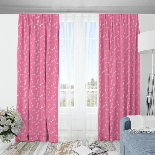 Horse Bit Design Blackout Curtains (Pink)