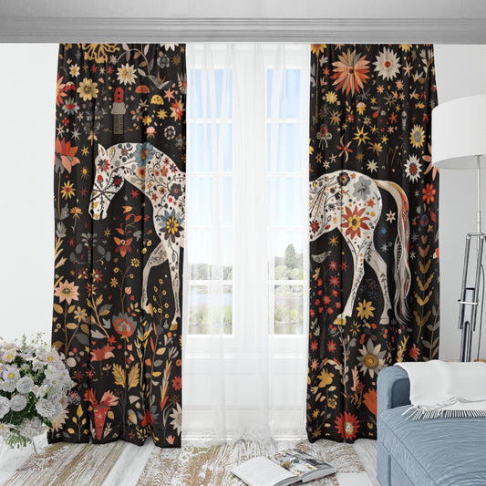 Botanic Horse Blackout Curtain