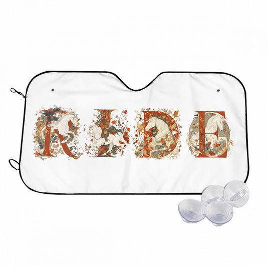 Floral Red Car Windshield Sunshade