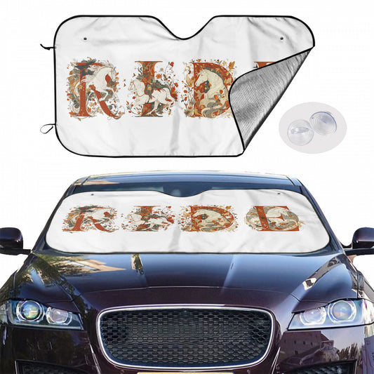 Floral Red Car Windshield Sunshade