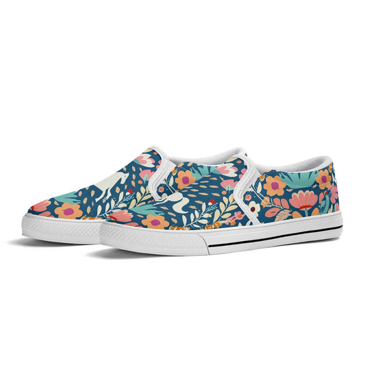 Floral Horse Design Slip On Shoes