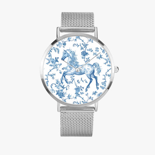 Premium stainless steel watch with horse design for horse lovers