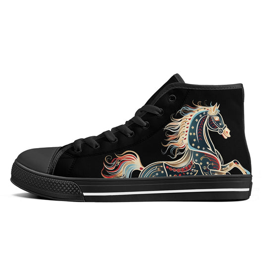 Black Horse Lace Up Hi Tops