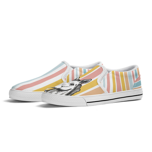 Assymetrical Pastel Fun Slip on Shoes