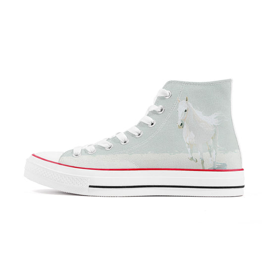 Pale White Horse Art Hi Tops