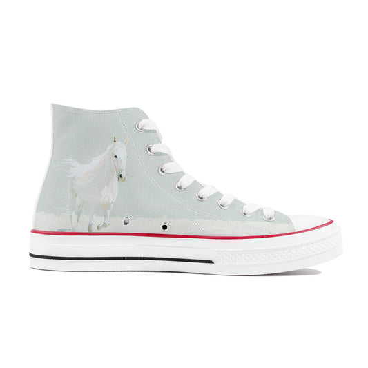 Pale White Horse Art Hi Tops