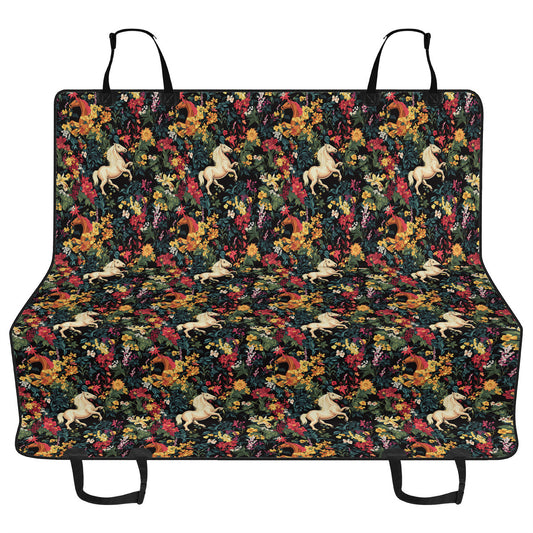 Car Pet Seat Cover - Floral Horse