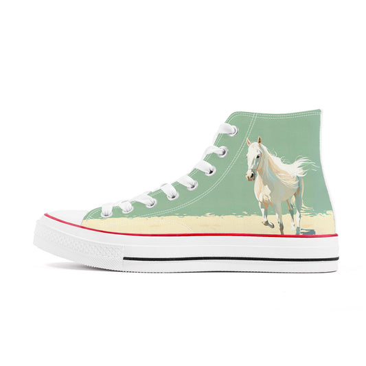 White Horse Mint Green Hi Tops
