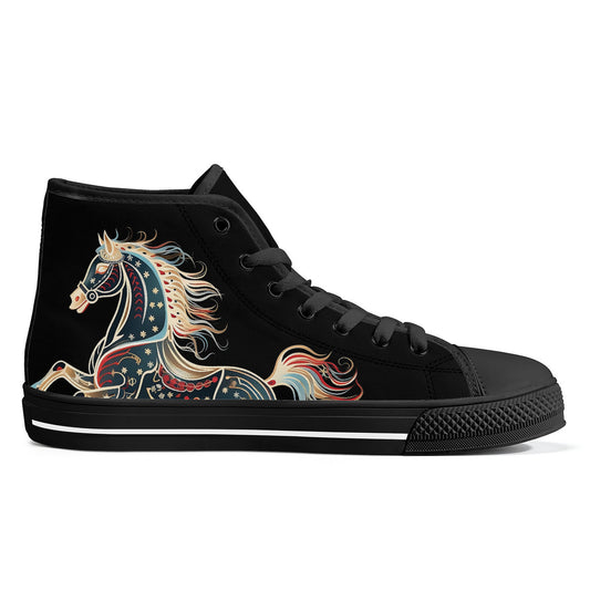 Black Horse Lace Up Hi Tops