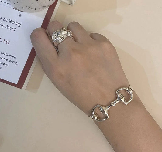 S925 Snaffle Bit Bangle