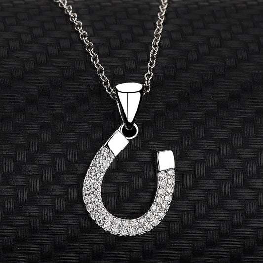 S925 Sparkling Horseshoe Necklace