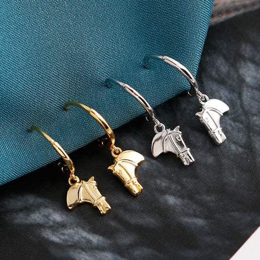 S925 Horsehead Dangle Earring