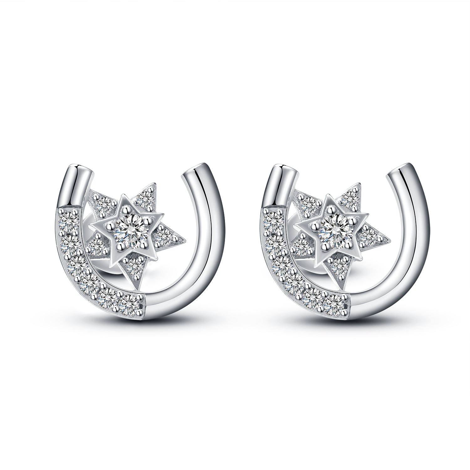 Sparkling Star & Horseshoe Stud Earring Sparkling Star & Horseshoe Stud Earring