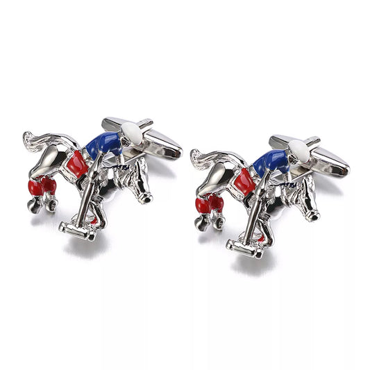 Polo Player Enamel Cufflinks