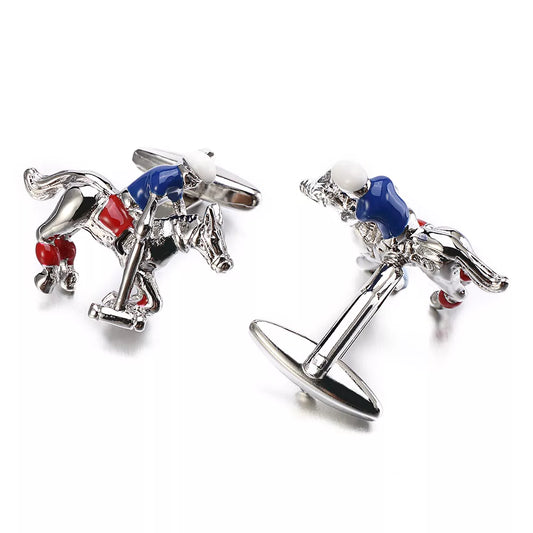 Polo Player Enamel Cufflinks
