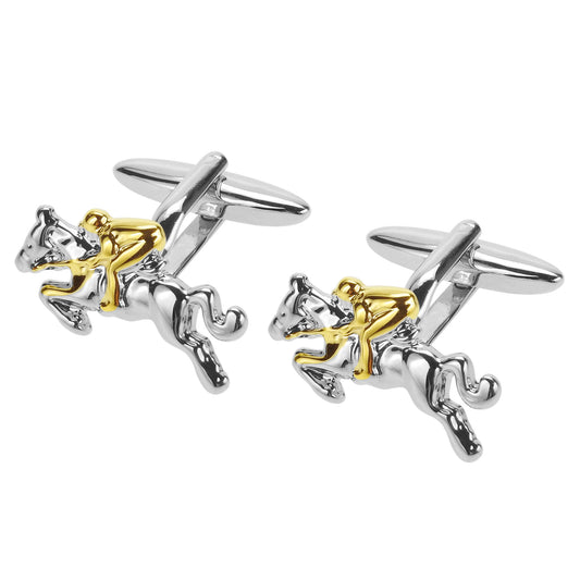 Silver & Gold Jockey Cufflinks