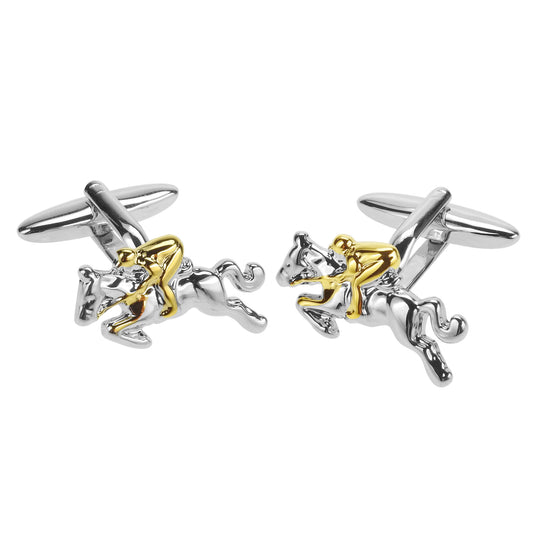 Silver & Gold Jockey Cufflinks