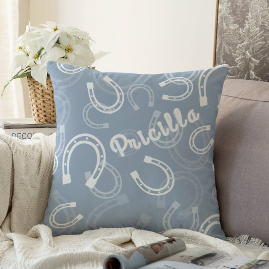 Couch Pillow Case (Personalized) - Horseshoes