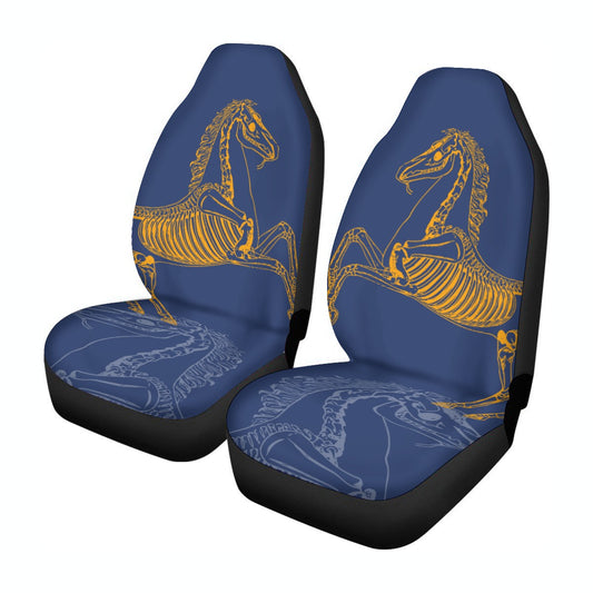 Horse Skeleton - Universal Car Seat Cover - Navy