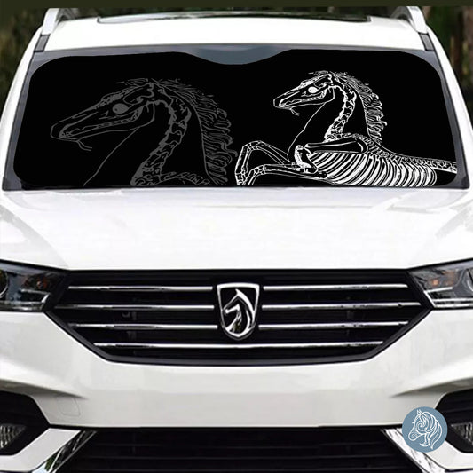 Horse Skeleton - Windshield Sunshade (Black)