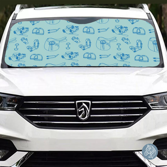 Saddle & Tack - Windshield Sunshade (Teal)