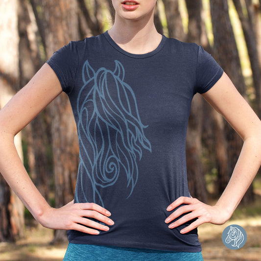 Friesian inspired crew neck T-shirt (Navy)