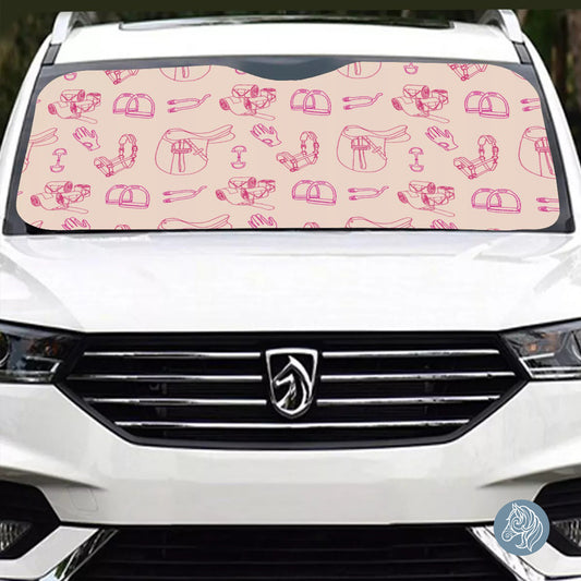 Saddle & Tack - Windshield Sunshade (Pink)