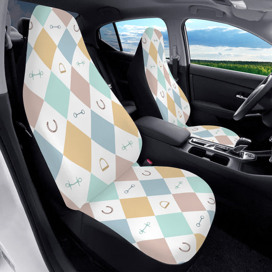 Pastel Diamond Pattern Front Seat Cover