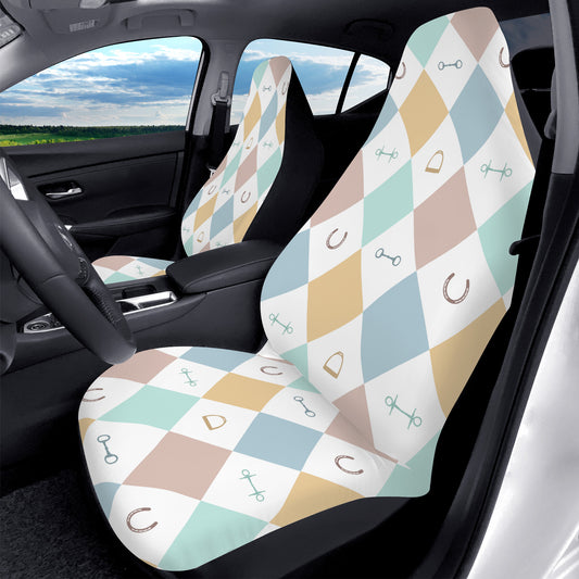 Pastel Diamond Pattern Front Seat Cover