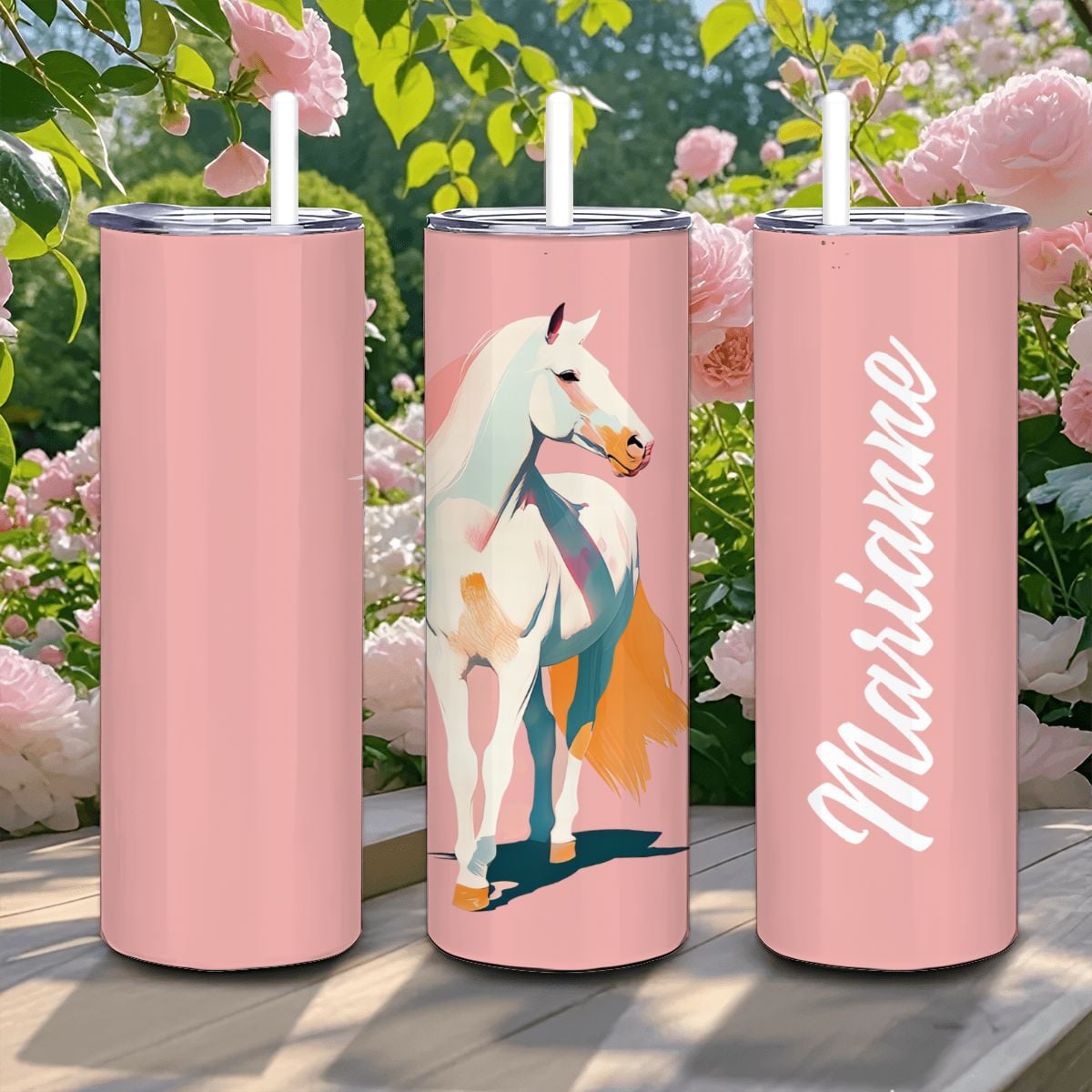 Personalized Boho Pink Stainless Steel Tumbler