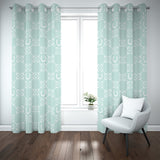 Horse Theme Window Curtains - Mint