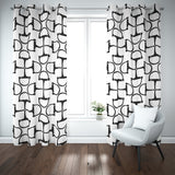 DRing Horse Bit Design Blackout Curtains (White)