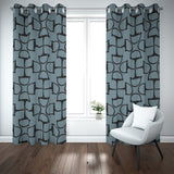 DRing Horse Bit Design Blackout Curtains (Blue)