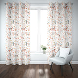 Floral Horses Blackout Curtains (White)