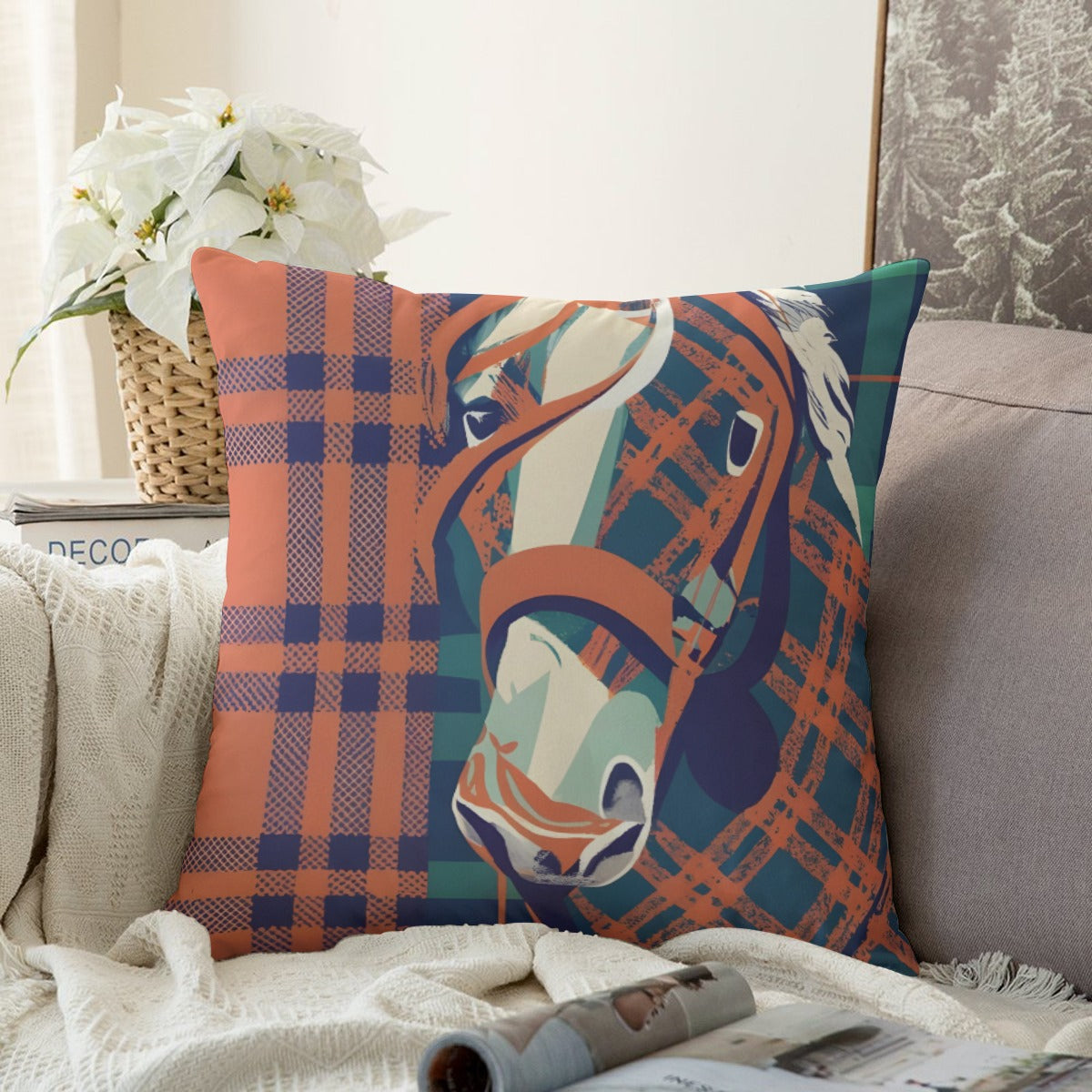 Couch Pillowcase - Abstract Tartan