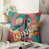 Personalized Horse Design Cushion Cover, Throw pillowcase, Equestrian Style, Horse Lover Gift