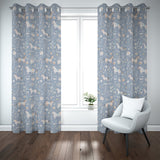 Floral Horses Blackout Curtains (Blue)