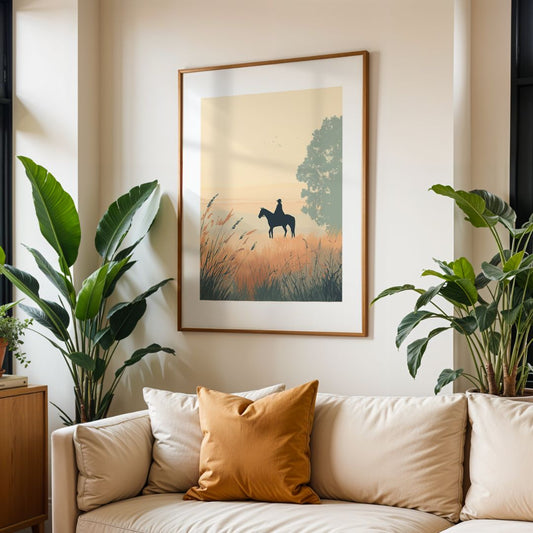 Field Solitude - Wooden Framed Poster