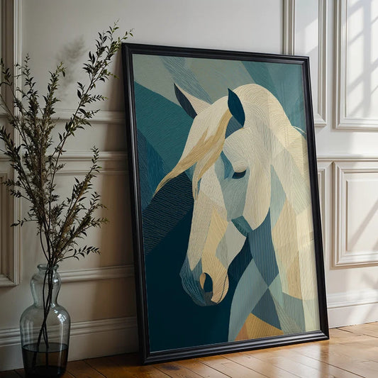 Azure Contour - Wooden Framed Poster