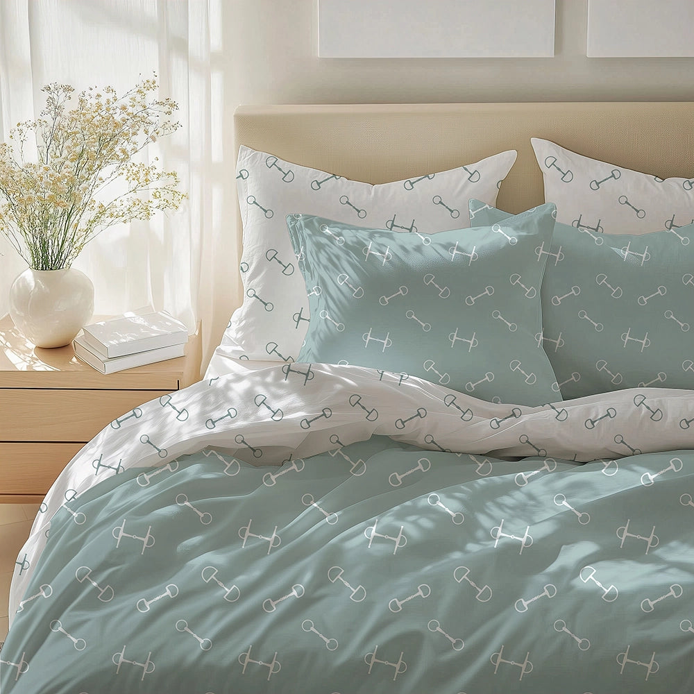Common Four Horse Bit Duvet Set | Made to Order Bedding Set | Microfiber or Cotton | 3toRide