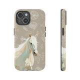 Floral Horse Design  Phone Case (Beige)
