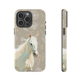 Floral Horse Design  Phone Case (Beige)